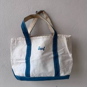 white canvas L.L.Bean Boat and Tote