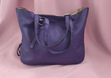 Purple large tote bag