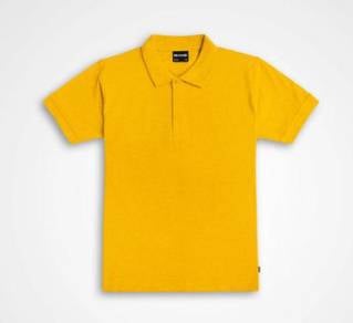 T-shirt plain polo short sleeve yellow