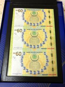 MALAYSIA Commemorative Banknotes RM60 Uncut 3-in-1