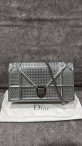 Authentic Dior Diorama Silver Chain WOC Bag
