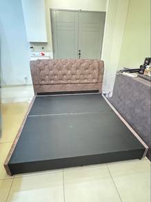 Queen Size Bed Frame +Padded Headboard(Frame Only)