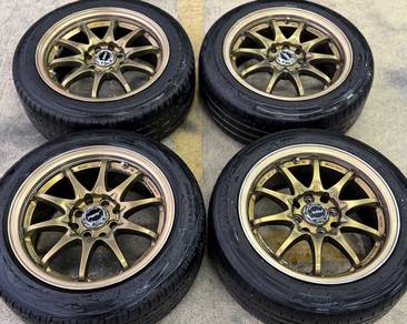 Sport Rim 15 Second Volk Rays CE28 Siap Tayar Seco