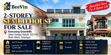 Semi-Detached House For Sale in Kota Kemuning,SGR