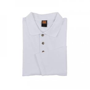 T-shirt Plain Polo Oren Sport Long Sleeve White