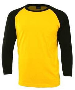 Tshirt Raglan Long Sleeve Code1028LS Yellow/Black