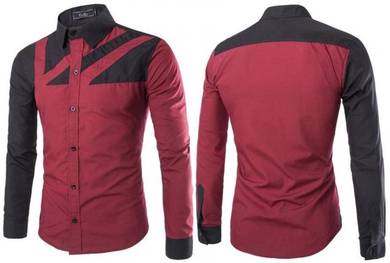 A0589 KEMEJA MERAH LENGAN PANJANG MEN FORMAL SHiRT