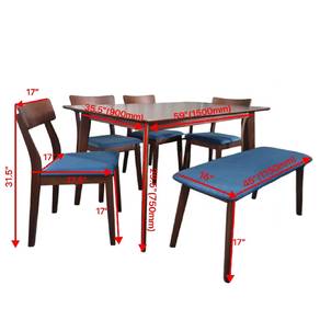 Set meja makan dan 4 kerusi 1 bench
