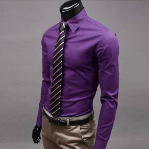 B0530 PURPLE BUSINESS MAN FORMAL LONG SLEEVE SHiRT