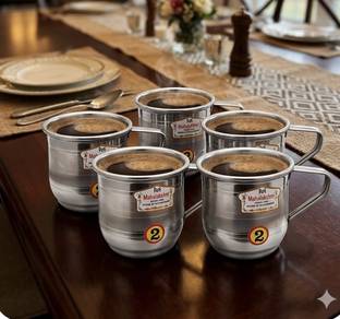 Stainless Steel Cute Small Handy Mug (5pcs Set) ☕✨