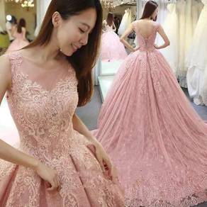 Pink fishtail wedding bridal dress gown RB0947