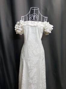 Elegant Off Shoulder White Dinner Gown