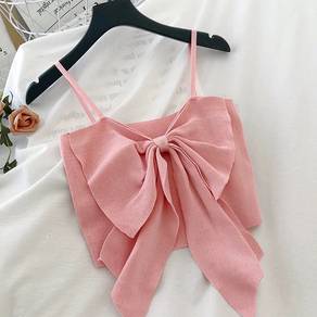 light red ribbon top