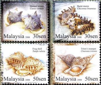 Mint Stamp Seashells Malaysia 2008