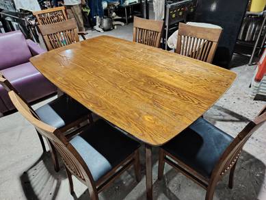 Wooden dining table with 6 chairs