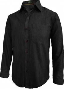 Baju Korporat Denim Lelaki FD726 Long Sleeve Black
