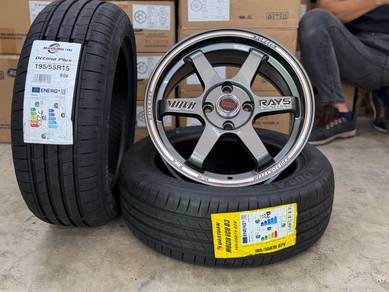 Sport Rim Baru 15 Volk Rays TE37 GunmetalSiapTayar