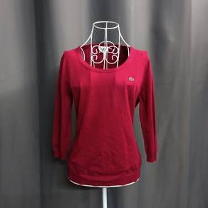 Lacoste Quater Sleeve Maroon Top