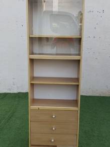 YF16P Almari Buku Rak Buku 2 x 6 Feet 2 Glass Door