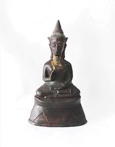 Antique Phra Chai Ngang King Emperor Thai Gilt Gol