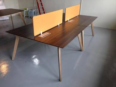 Office Workstation Table for 4 pax with solid wood