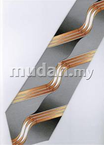 ID252 Hand Made Men Formal Silver Striped Neck Tie