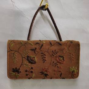 Needlepoint Tapestry Sequence Vintage Style Purse
