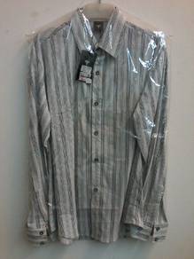 kemeja kain stretchable lengan panjang