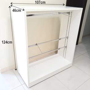 Solid Wood Display Rack wth Railing System &Roller