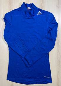 Adidas L/Sleeve Techfit Blue Fitted Tee #AL Used