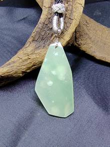 Icy Snow Flake Cotton Burma Jadeite Jade Pendant