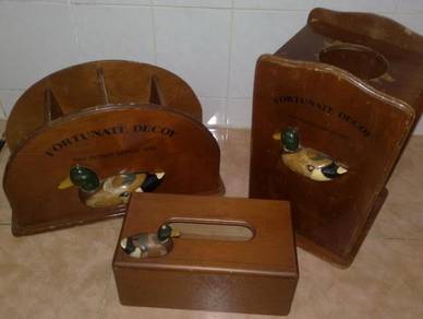 Vintage wooden fortunate decoy set kayu