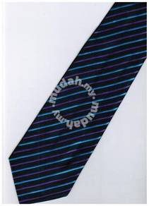 EDB7 Blue Purple Black Striped Formal Neck Tie