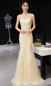 Cream red mermaid wedding gown dress gown RBP1081