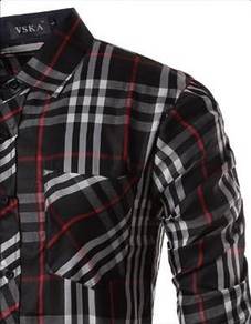 H0551 KEMEJA HITAM BLACK FORMAL CASUAL MEN SHiRT