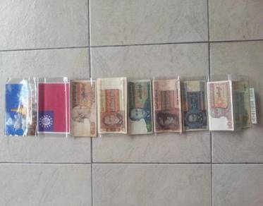 Myanmar in album 7 pcs banknotes
