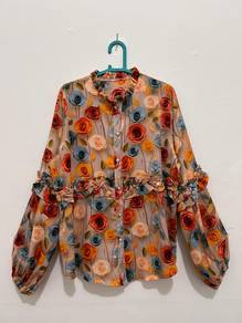 Blouse Wanita Soft Floral 7D New!