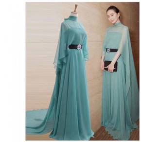 Green cape wedding evening prom dress gown RBP1305