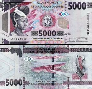 Guinea 5,000 francs (2015) - Pick P49   unc