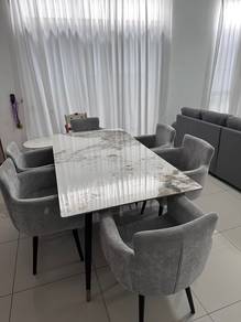 Meja makan marble 6 seater