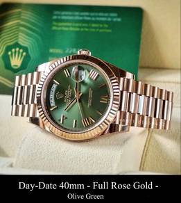 Rolex Day-Date 228235 olive green full rose gold