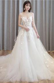 White fishtail wedding bridal dress gown RB1401