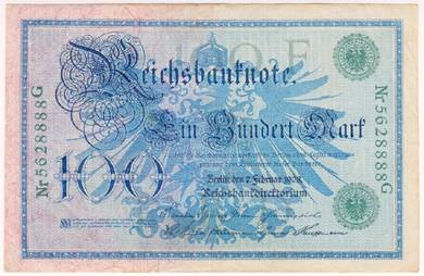 Germany 100 Mark (1908) - Pick P34   ef / vf