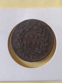 syiling 1887 one cent Sarawak 