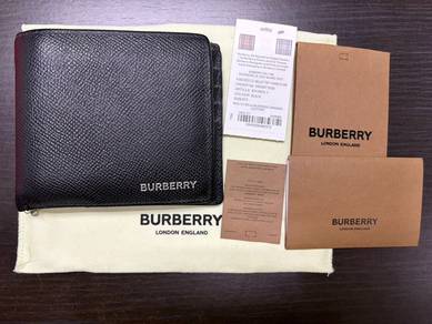 Original Burberry Black Leather 8CCs Slot Wallet
