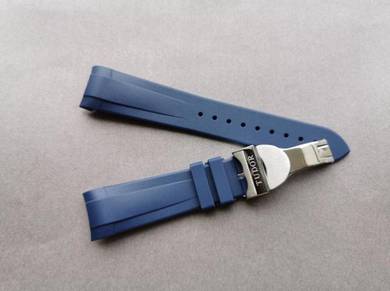 TUDOR 22mm Black Bay 41 Blue Rubber Watch Strap