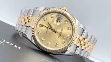 Rolex DateJust 36mm Champagne Diamond Dial