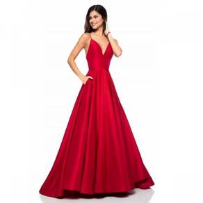 Black red blue pocket prom evening gown RBP1048