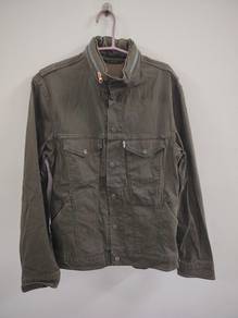 Levi's Olive Green Trucker Jacket Utility Style