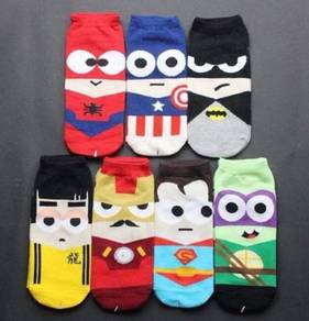 READY STOCK DC MARVEL SUPERHERO CARTOON SOCK 🔥